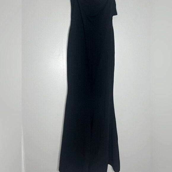 AQUA Scuba Crepe Off-the-Shoulder Gown New evening dress Black Size 8 New - Picture 7 of 13